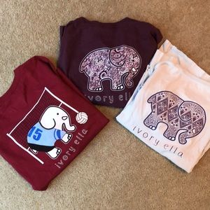 Ivory Ella long sleeve tee Bundle size M (3 total)